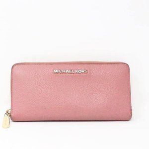 * ON SALE MICHAEL KORS #31805 Pink Leather Continental Wallet